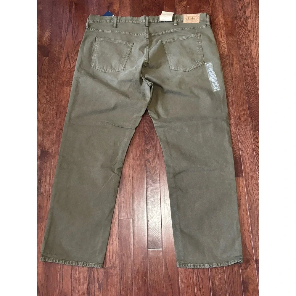 Ralph Lauren Jeans Men's 46Bx32 Green Hampton Relaxed Straight‎ Garment Dyed NEW